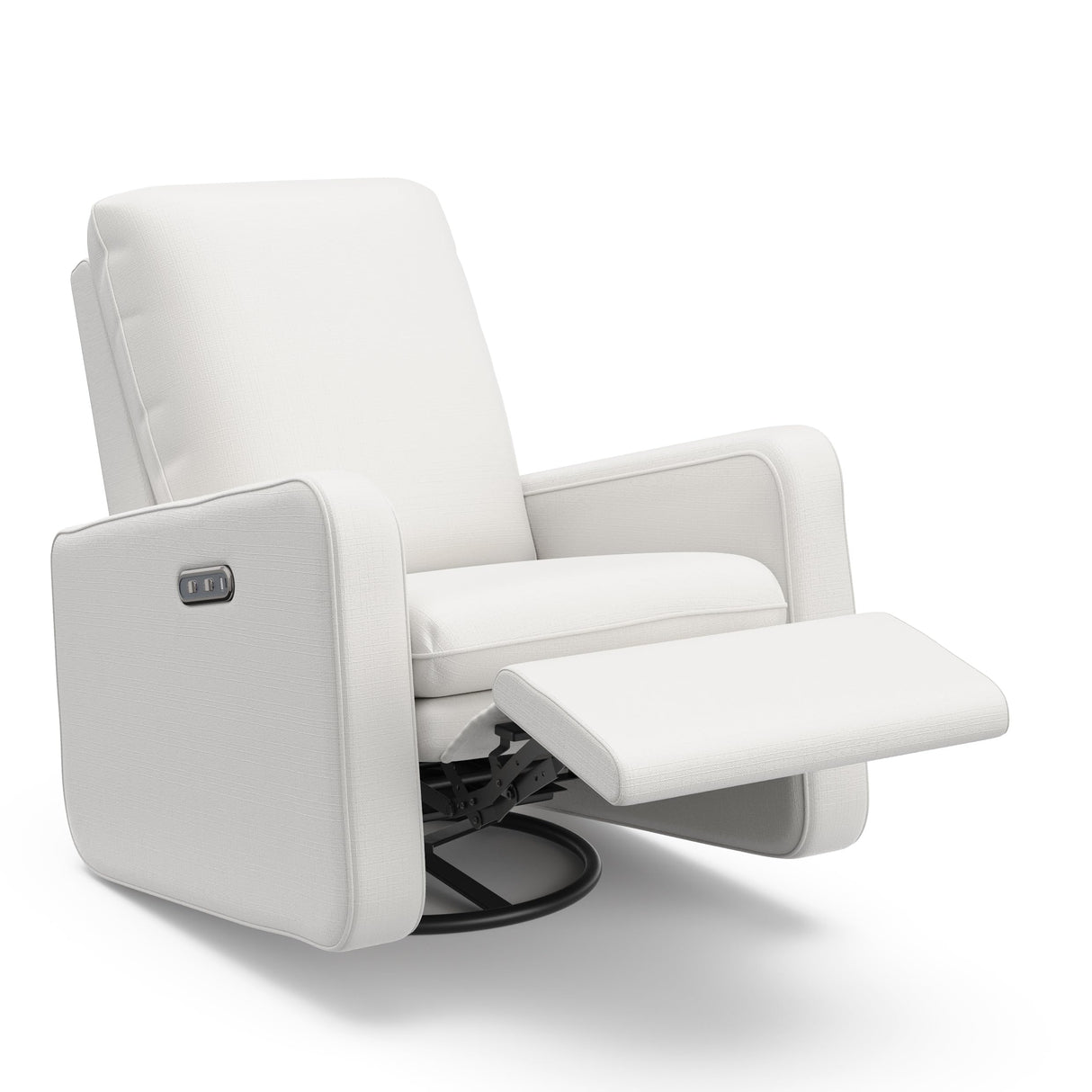 Graco Teddi Power Recliner Swivel Glider (Ivory Basketweave) – Electronic Power Recline, USB-A & USB-C Charger, Premium Cushioning & Comfort Graco