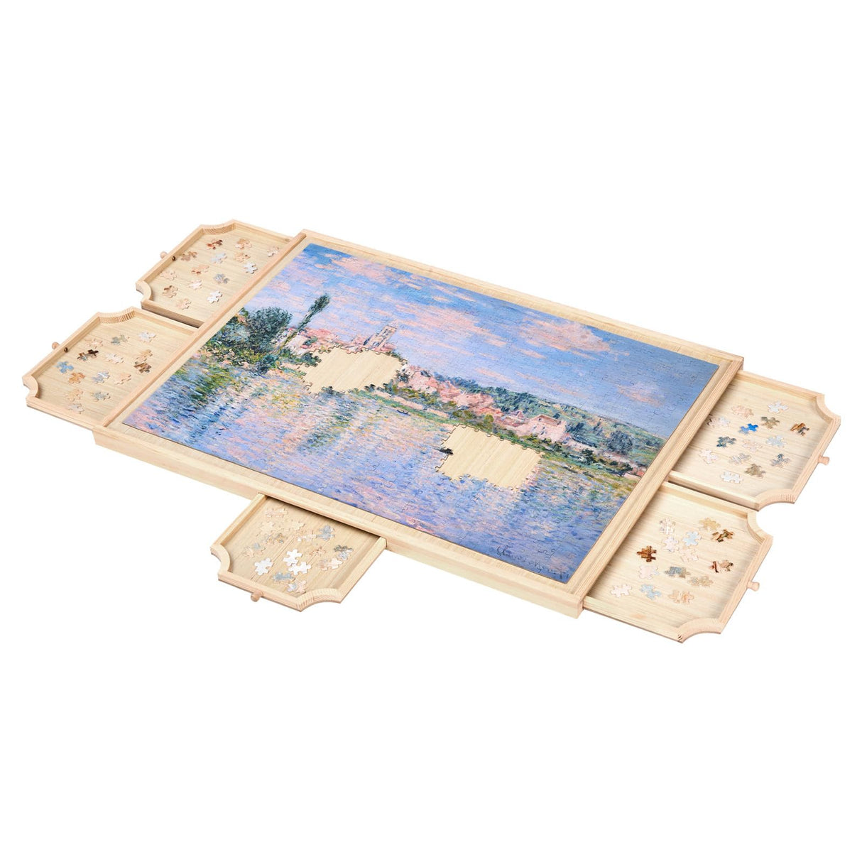 VEVOR 1000 Piece Rotating Puzzle Board with 5 Drawers and Cover, 29x21 in Portable Wooden Table, Jigsaw Puzzle Accessories for Adults, Puzzles Organizer Storage System, Birthday Gift for Mom VEVOR