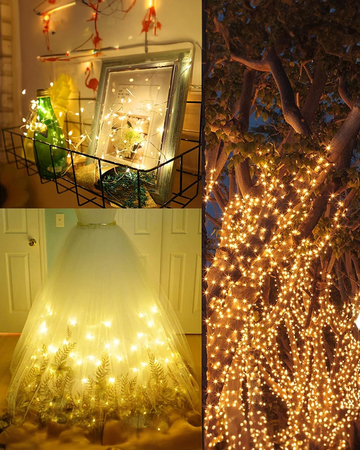 Twinkle Star 2 Pack Solar String Lights Outdoor, Total 80 FT 240 LED Solar Fairy Lights Outside Waterproof 8 Modes, Christmas Tree Light for Patio Garden Party Backyard Wedding Decor Warm White Twinkle Star