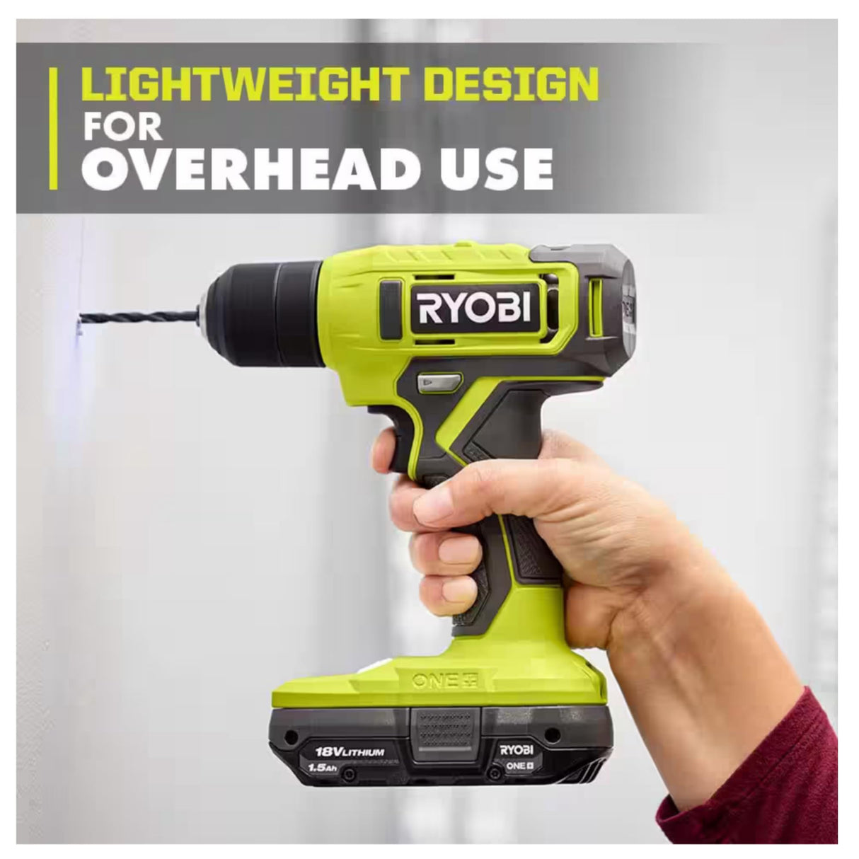 Buho Household Tool Kit Accessory Bundle - Ryobi 18V Cordless Drill Driver 1.5 Ah Battery Charger Hand Tools Drill Bits Tool Bag Holster Pouch Flashlight Buho