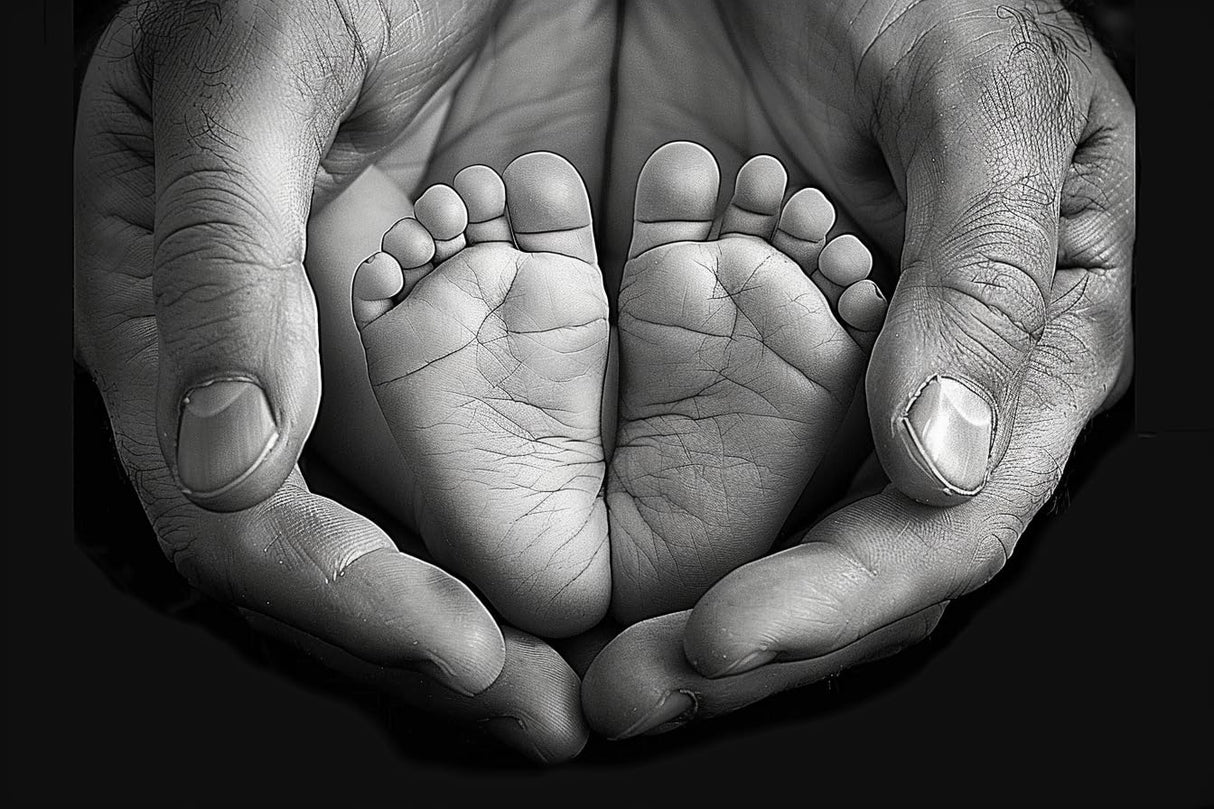 5D Diamond Painting Art Heart Shape Love New Born Baby Mom Dad Hand Full Drills Square Beads Diamond Painting by Number Kits Wall Decoration for Wedding Gift 12x16inch/30x40cm WoodArtSupply