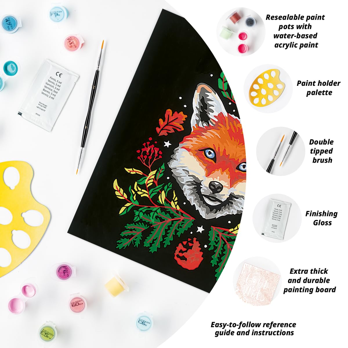 Ravensburger CreArt Pixie Cold: Fox Paint by Numbers Kit for Adults - 23511 - Painting Arts and Crafts for Ages 12 and Up Ravensburger