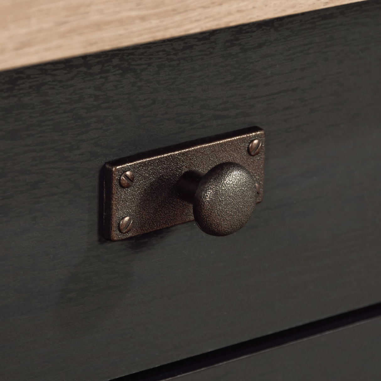 Sauder Cottage Road L Shaped Desk Computer Desk with Drawers, Home Office Desk with Optional File Cabinet Storage, Cable Management, in Raven Oak Finish Sauder