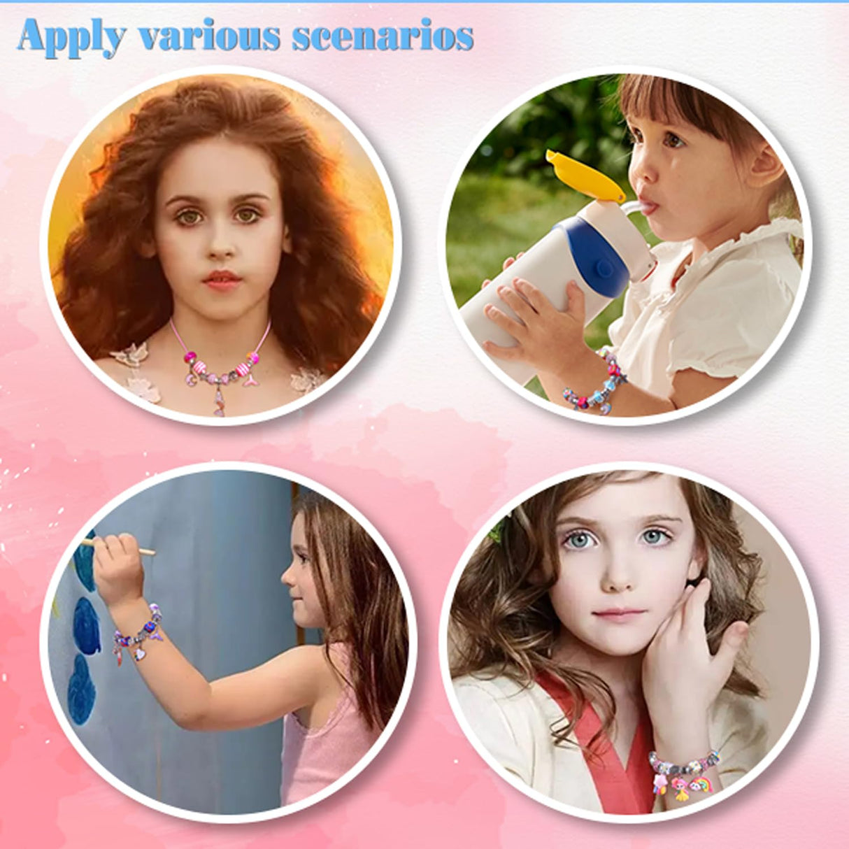 AIPRIDY Charm Bracelet Making Kit,Unicorn Mermaid Crafts Gifts Set Can Inspires Imagination and Creativity,Jewelry Making Kit Perfect Gifts for Girls 5-12 Years Old (84 Pieces) AIPRIDY