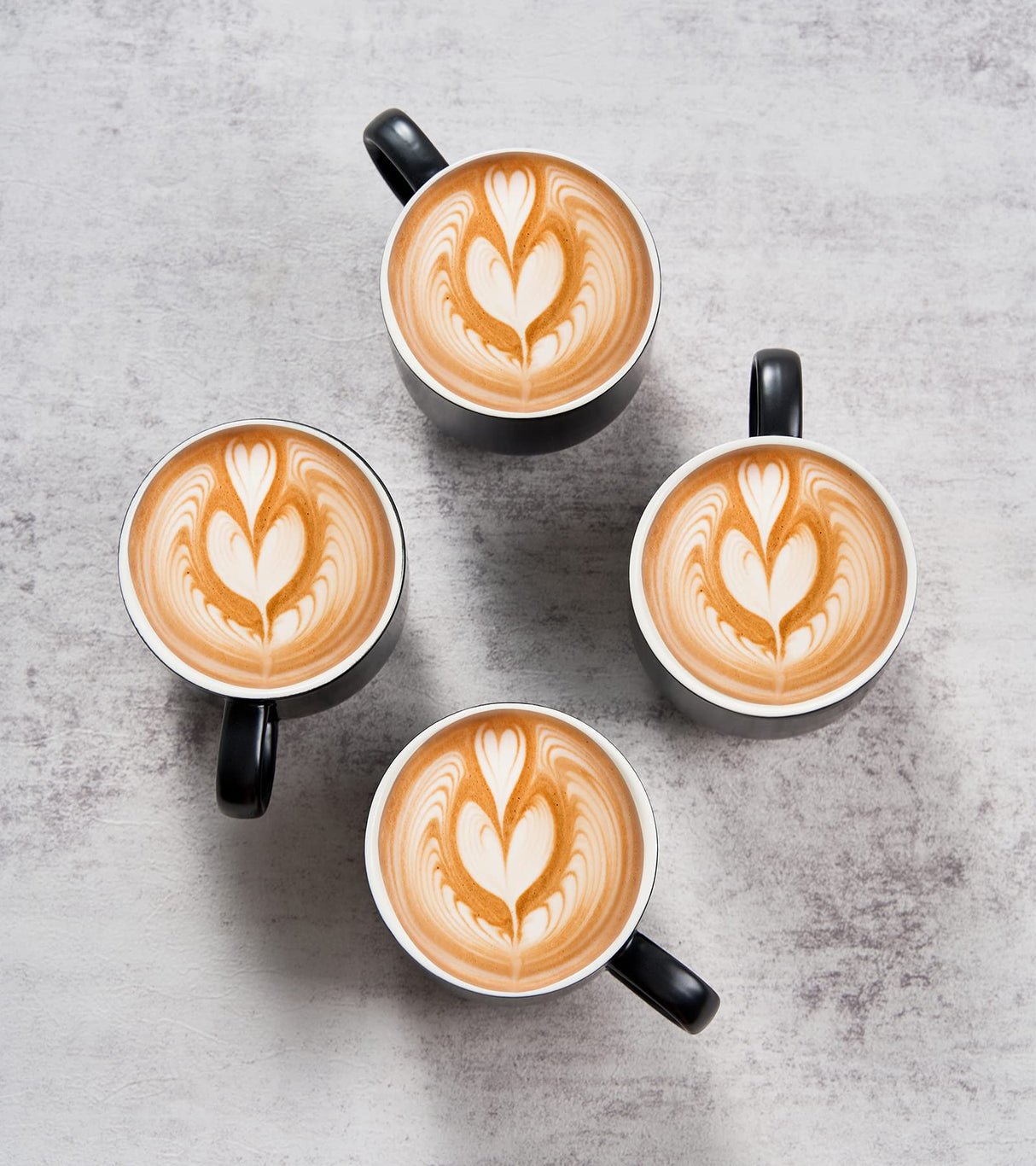 YHOSSEUN Porcelain Stackable Coffee Mug Set With Rack, Demitasse Cups with Espresso Spoons, 11 Oz For Coffee Drinks, Latte, Macchiato, Cafe Mocha Set of 4,Black YHOSSEUN