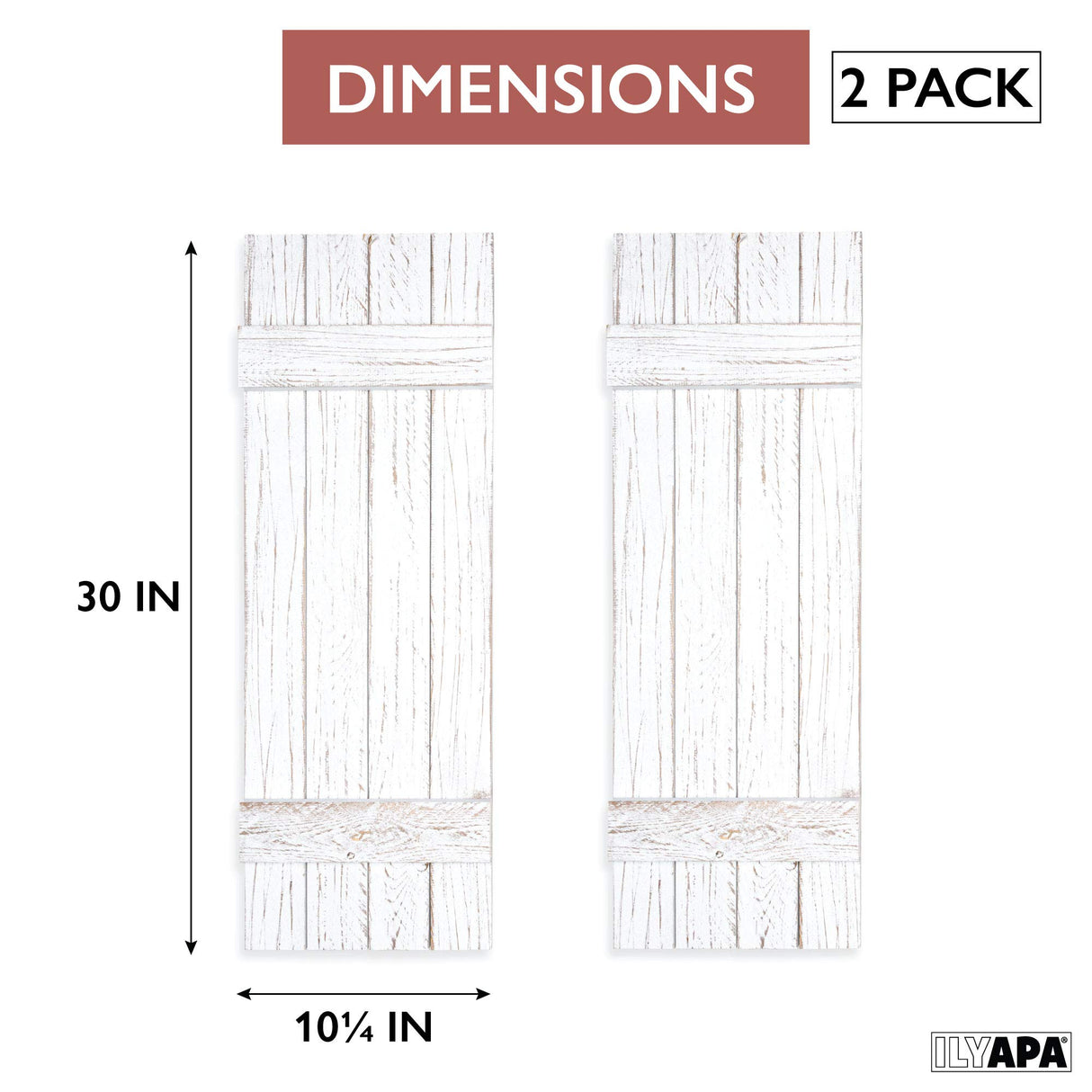 Ilyapa Wood Shutters Wall Decor - Farmhouse Style Weathered White Barn Door Shutters for Interior Wall Art - American Family-Owned Business Ilyapa