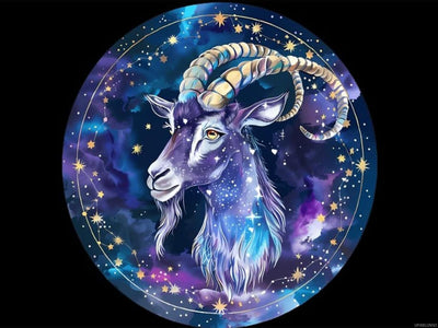 Zodiac Capricorn Sign Funny DIY Diamond Painting Kits Art Kit Full Drill Wall Arts Picture Decor 12x16 inch