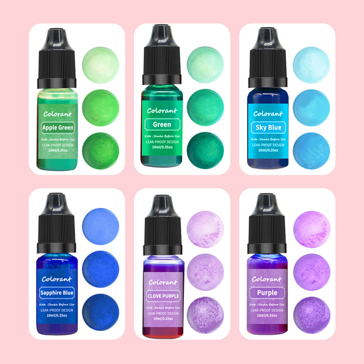 QIXIAMO Candle Dye 20 Colors Liquid Candle Making Dye for Candle Making Supply Kit Candle Coloring for Dyes 0.35oz/10 ml, 0.358inch QIXIAMO