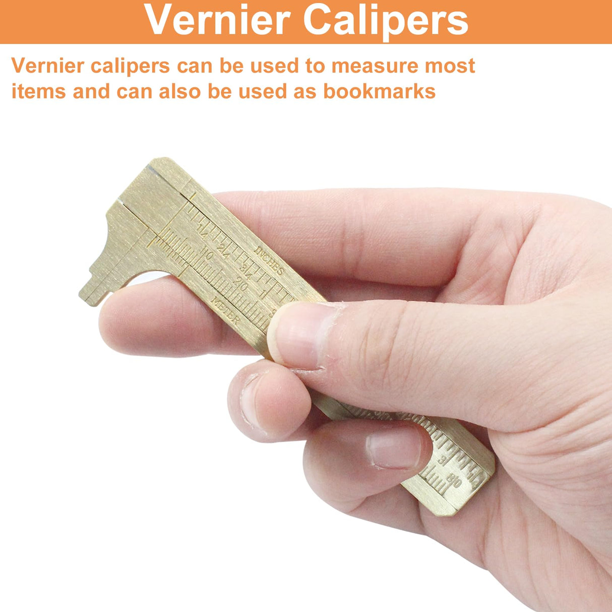 Piutouyar 80mm/3.15" Pocket Vernier Caliper Ruler, Brass Sliding Gauge Pocket Caliper, Mini Measuring Tool Double Scale mm/inch Metal Handy Caliper Piutouyar