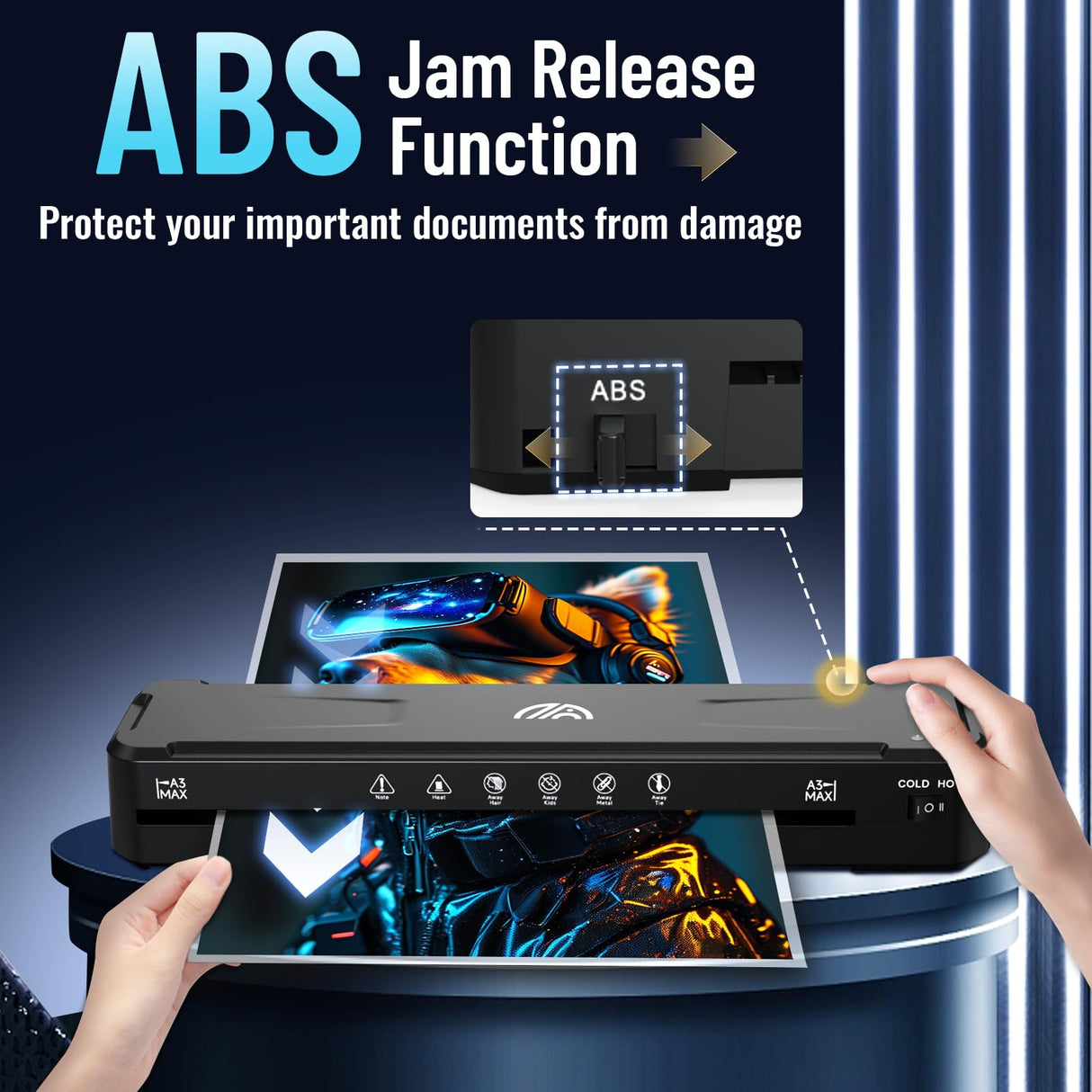 13 Inch Laminator Machine with 50 Laminating Sheets, Fast Warm-Up No Jam A3 Laminator, 11x17 Cold & Thermal Laminating Machine for Home School Office Raycial