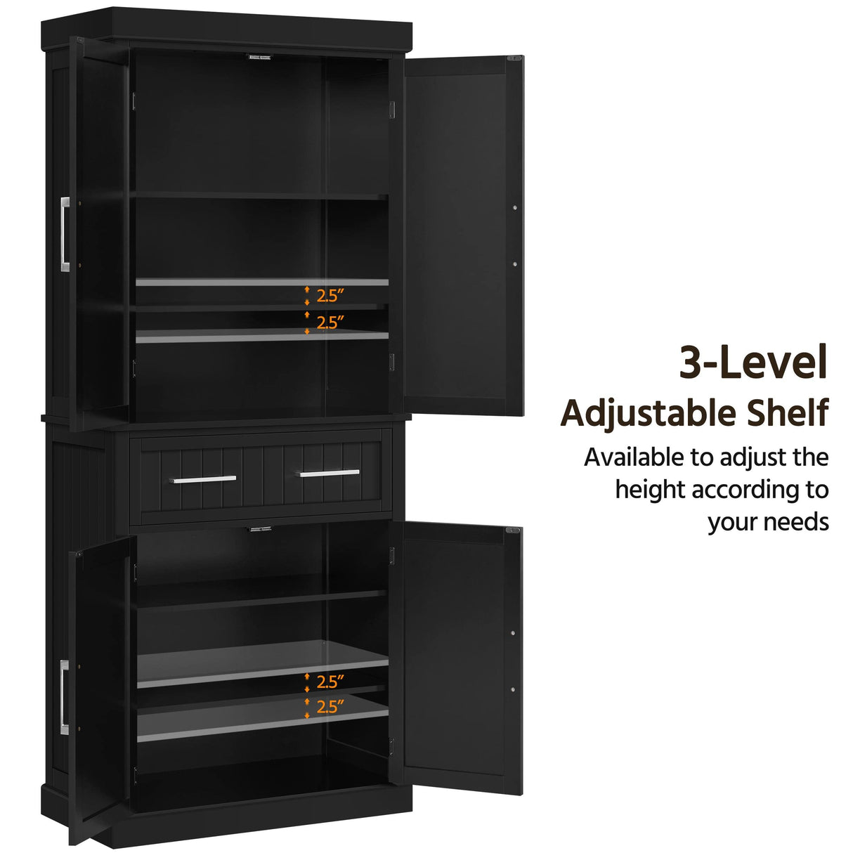 Yaheetech Kitchen Pantry Storage Cabinet with Drawer, Freestanding Pantry Cabinets with 2 Adjustable Shelves, 72.5" Tall Storage Cupboard for Yaheetech