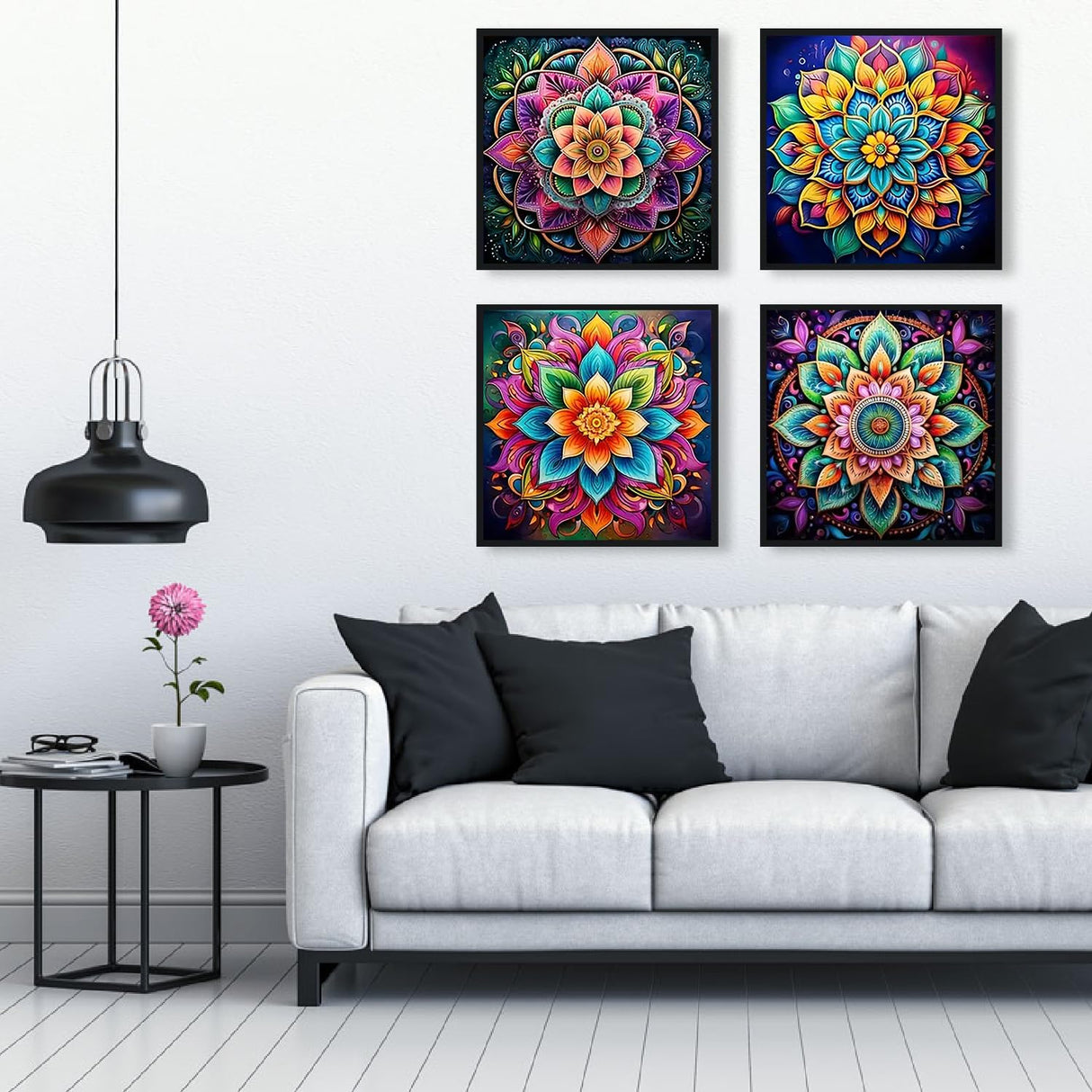 EIBEILI 4 Pack Diamond Art Kits for Adults - Mandala 5D Diamond Painting Kits for Beginner,DIY Gem Art Full Drill Diamond Dots Crystal Craft Kits for Gift Home Wall Decor 12x12inch EIBEILI