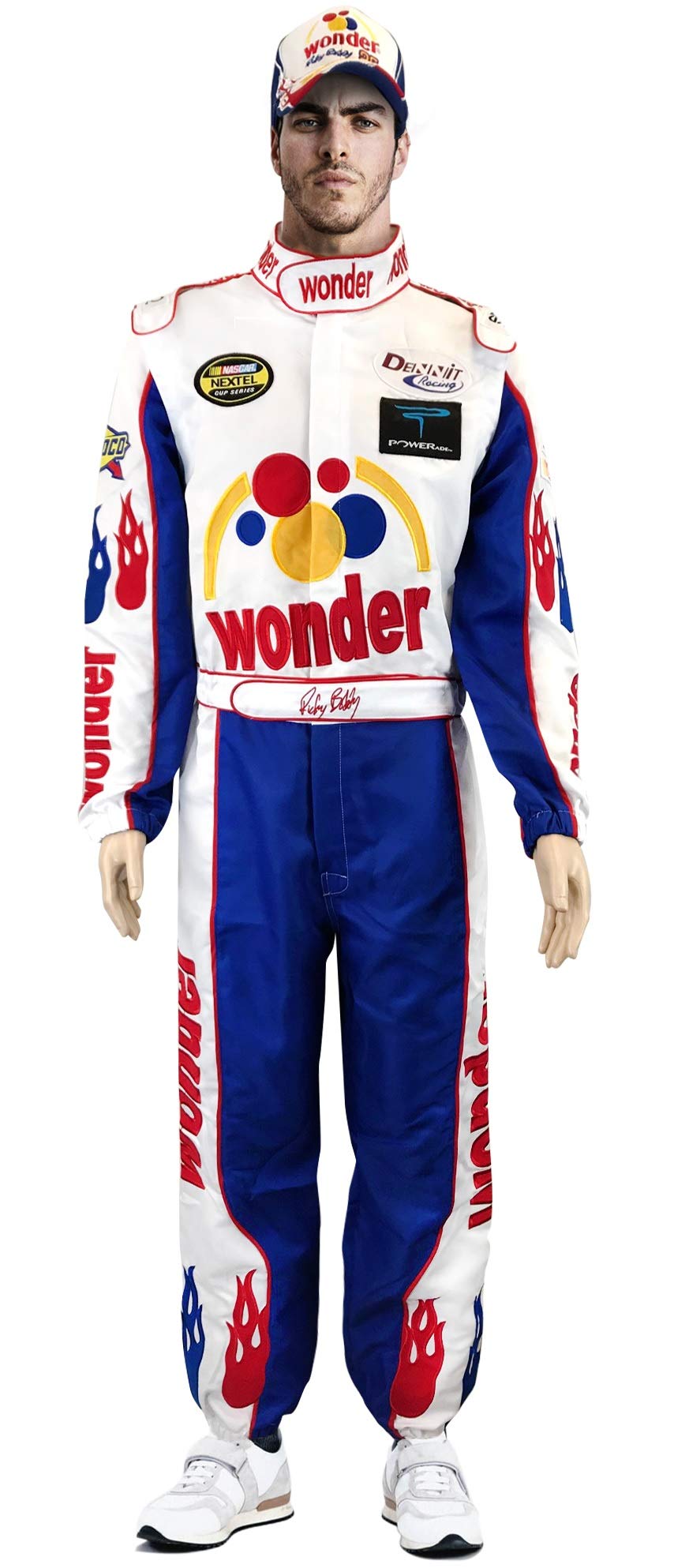 OEM Ricky Bobby Nascar Jumpsuit + Cap Full Costume Talladega Nights, Mix, X-Large OEM