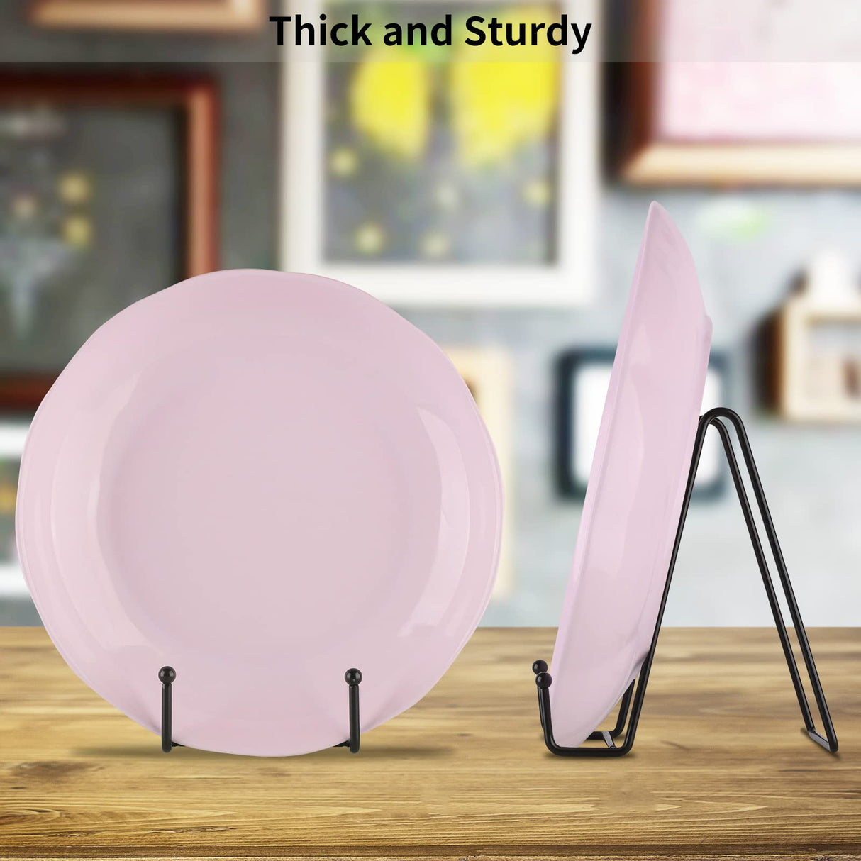 IBosins 5 Pack 6 Inch Plate Holder Display Stands, Metal Black Frame Stand for Picture, Book, Photo Easel, Creation, Collectibles IBosins