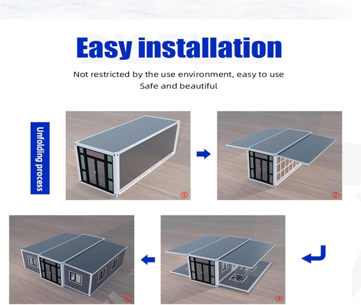20Ft&40Ft Tiny Home for Sale Prefab, Homes to Live in Adults with 3 bedrooms, 1 Fully Equipped Bathroom and Kitchen, Living Room,Amazon Prefab House, Portable Modern Villa Generic