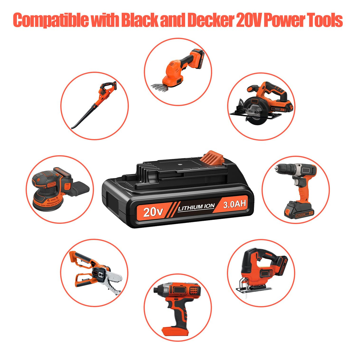 PEYESTEN 2 Pack 3000mAh 20v MAX Battery and Charger, Replacement for Black and Decker 20v Lithium Battery, Compatible with All Original Cordless Power Tools and Charger. PEYESTEN