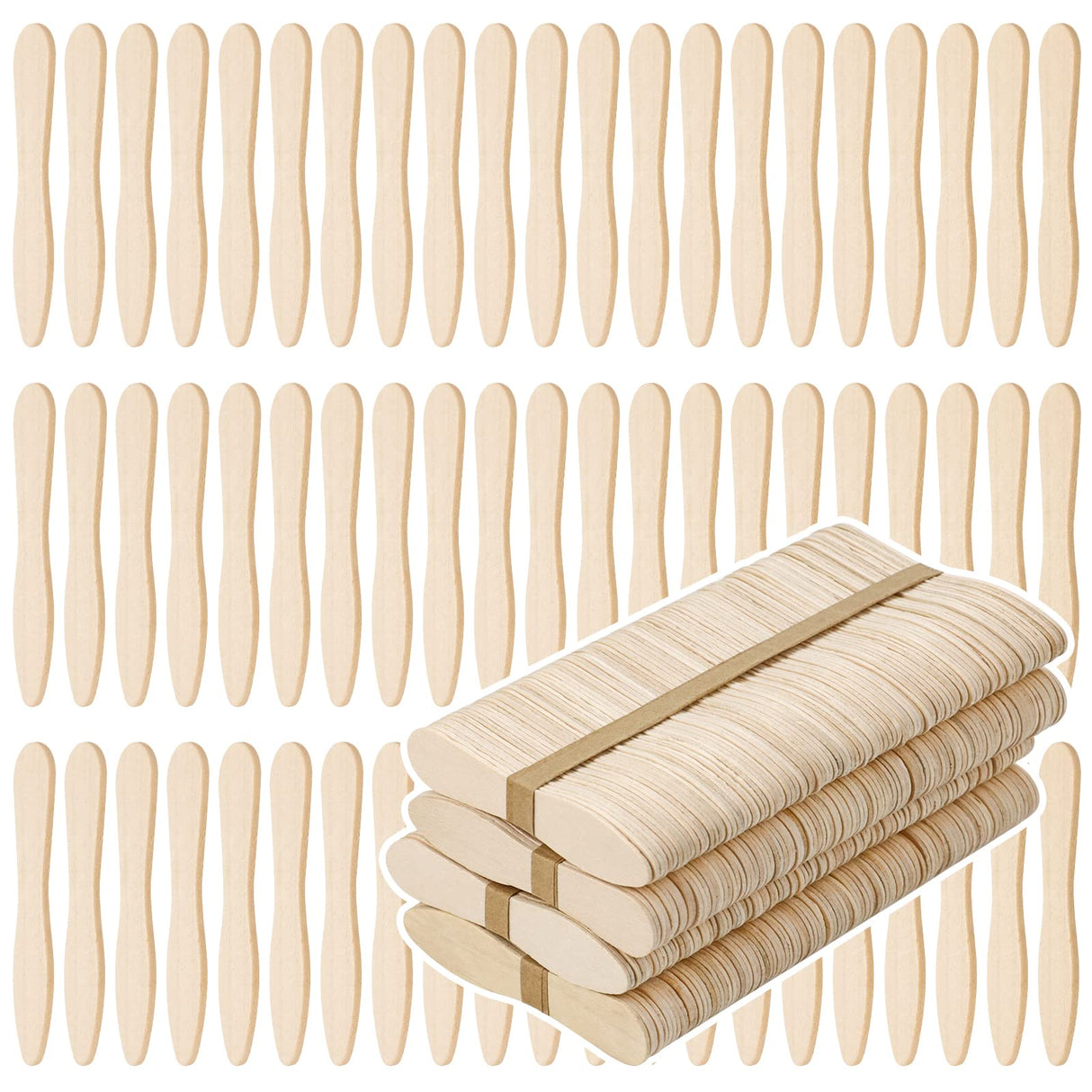 CZWESTC 400 Pcs Wooden Ice Cream Spoons, Mini Disposable Tasting Spoons Wooden, Small Dessert Spoons, Mini Spoons for Crafts, Tasting, Sampling (3 Inch) CZWESTC
