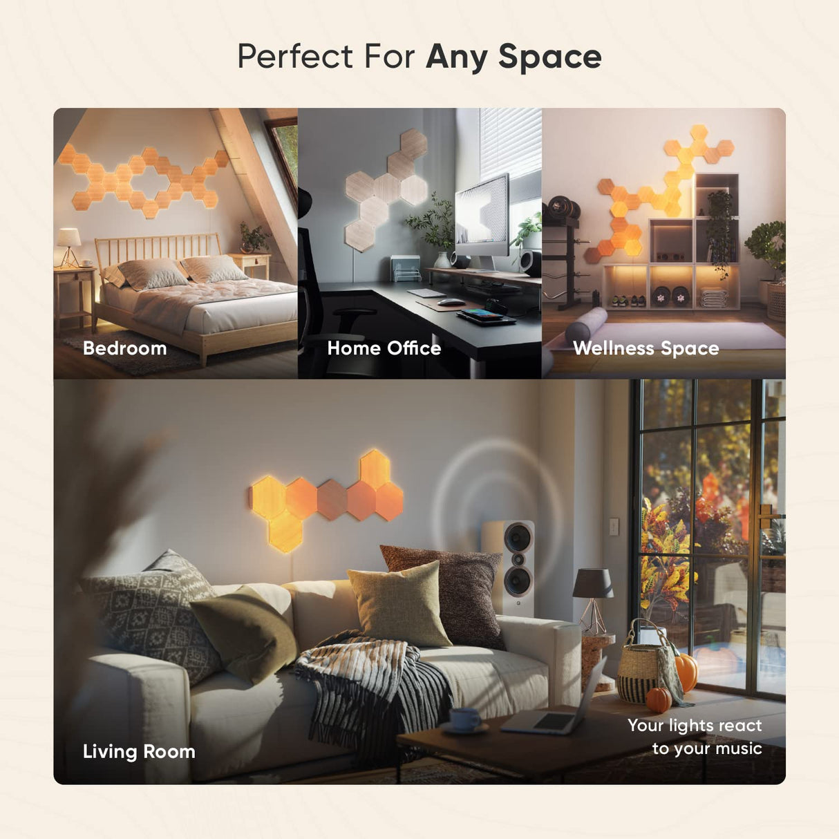 Nanoleaf Elements Wood Look Hexagons (Smarter Kit (7 Panel)) Nanoleaf