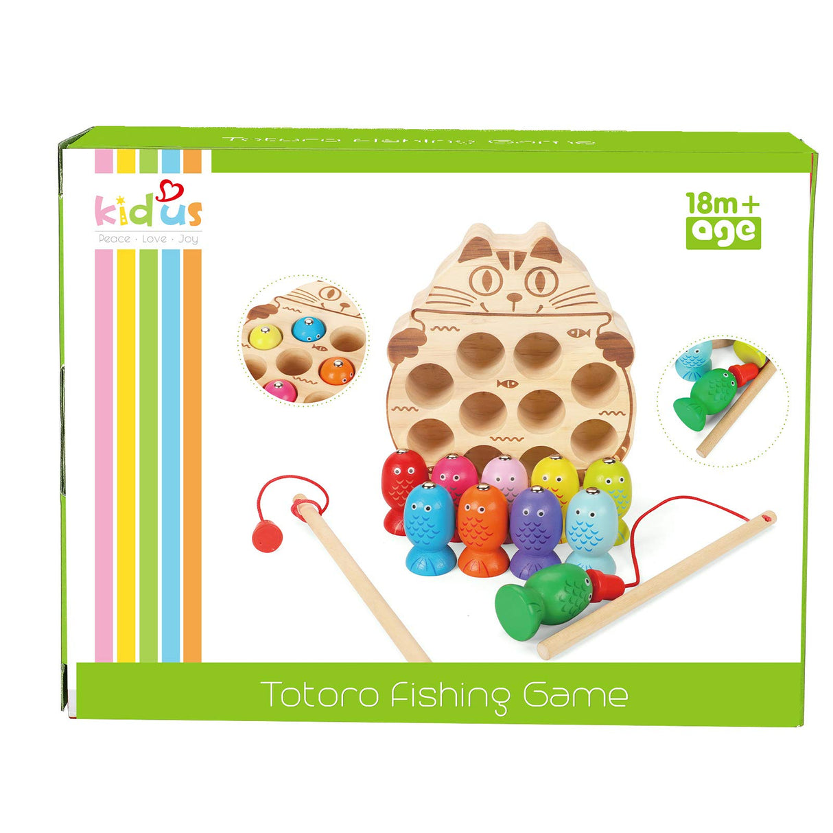 kidus Montessori Magnetic Wooden Fishing Game for Toddlers 1-3 Years Old,Fine Motor Skills Early Learning Eyes Hands Cooperation Toy for Boys & Girls Great Birthday Gift kidus