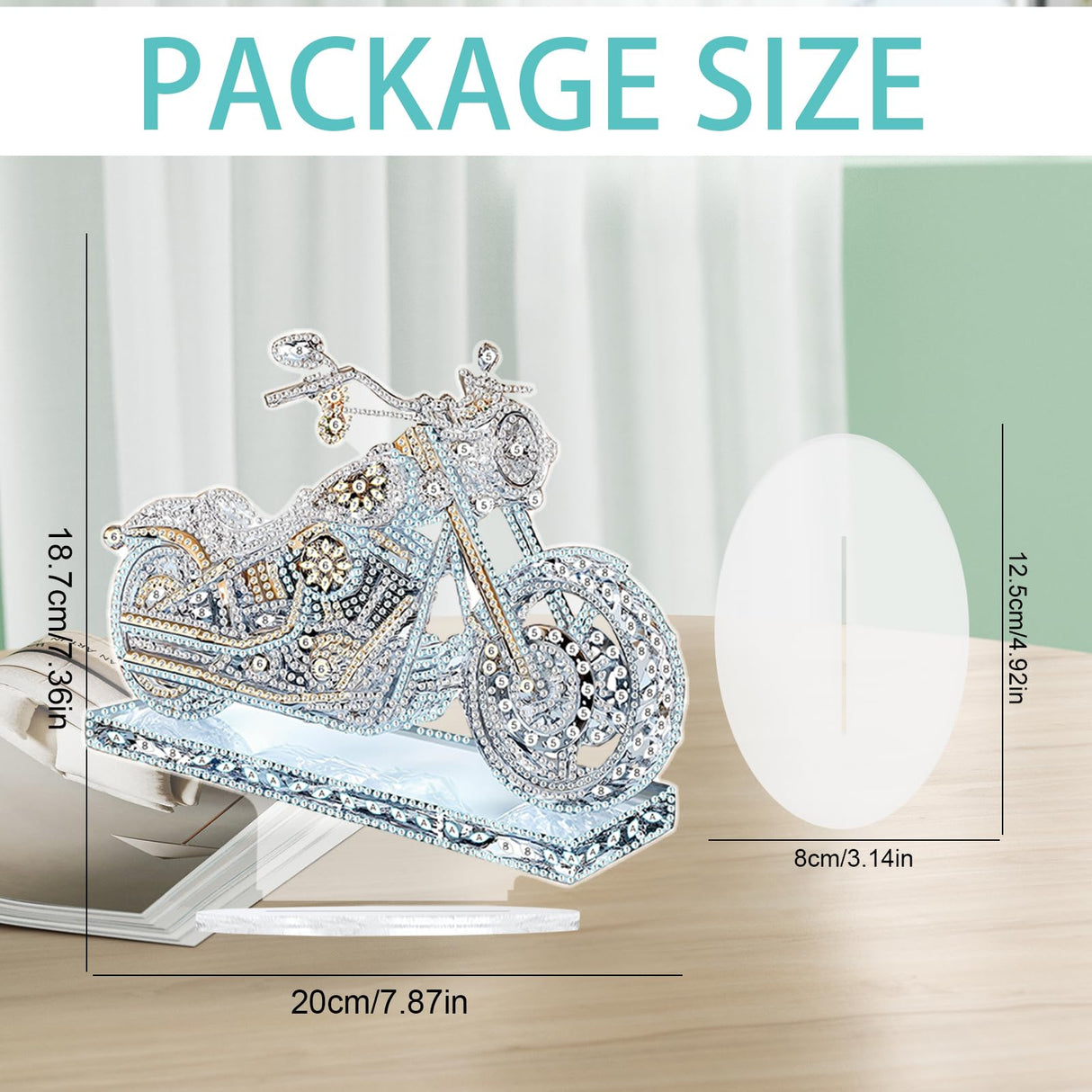 JZHYOAN Diamond Artistic Desktop Ornaments, DIY Diamond Desk Placement, Motorcycle Special Shape Decoration, Desktop Table Decoration Home, Office Car Decorative Tabletop JZHYOAN
