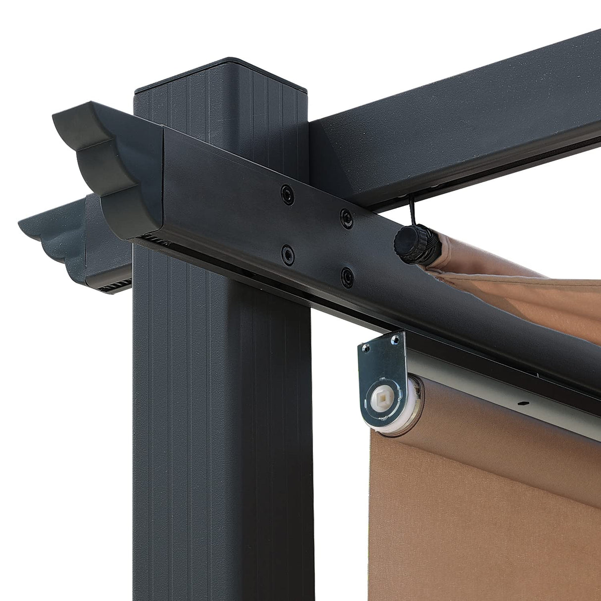 Aoodor 10 x 13 ft Outdoor Pergola with Retractable Canopy, Aluminum Frame, 4 Pieces Patio Sun Shade Shelter for Backyard, Deck - Brown Aoodor