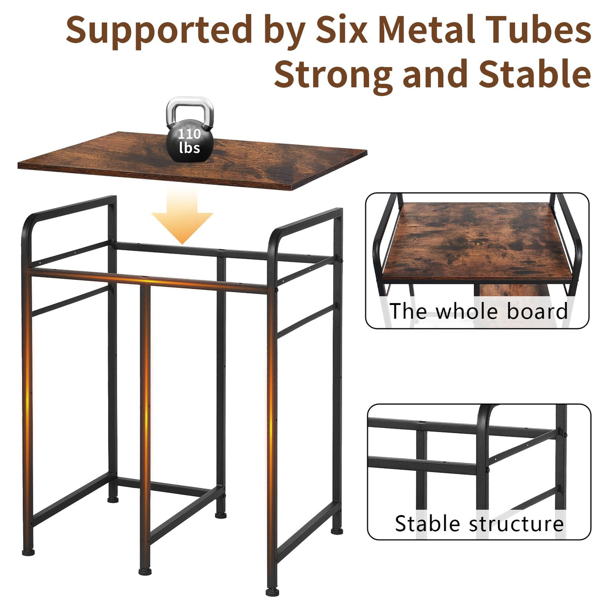 Home Printer Stand with Charging Station, 24x18 Inches Stands for Large Printer, Printer Shredder Stand with Storage for Home Office, Table for Fax Machine/PC Tower (Rustic Brown) SEDEGN