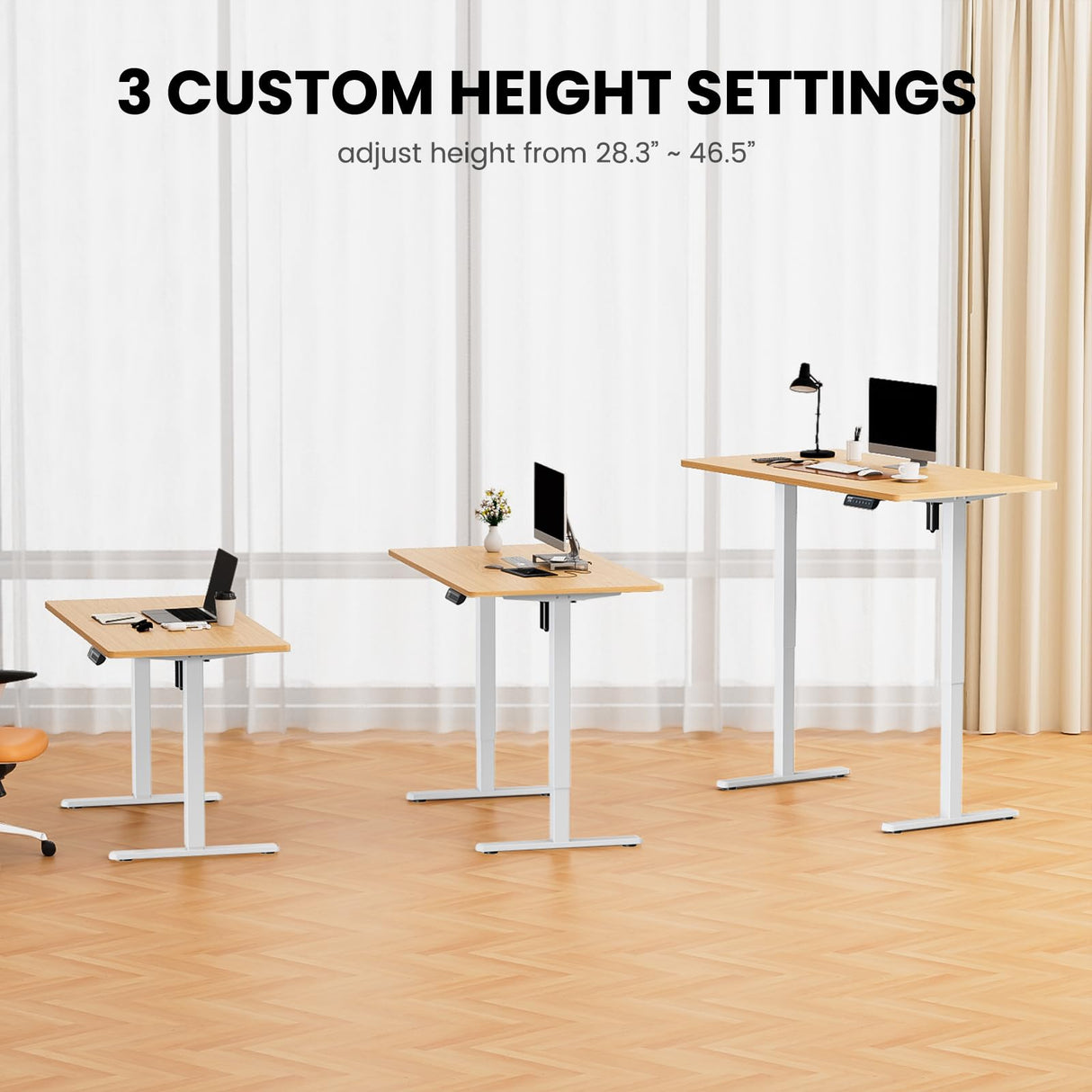ErGear Electric Standing Desk Frame Height Adjustable Desk Legs Sit Stand Desk Frame Up to 47.2" Ergonomic Standing Desk Base Workstation Frame Only(White) ErGear