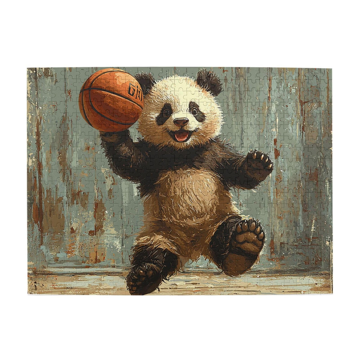 500 Piece Puzzle Adults Teens Jigsaw Puzzles for Family Games, Panda Playing Basketball Funny Generic