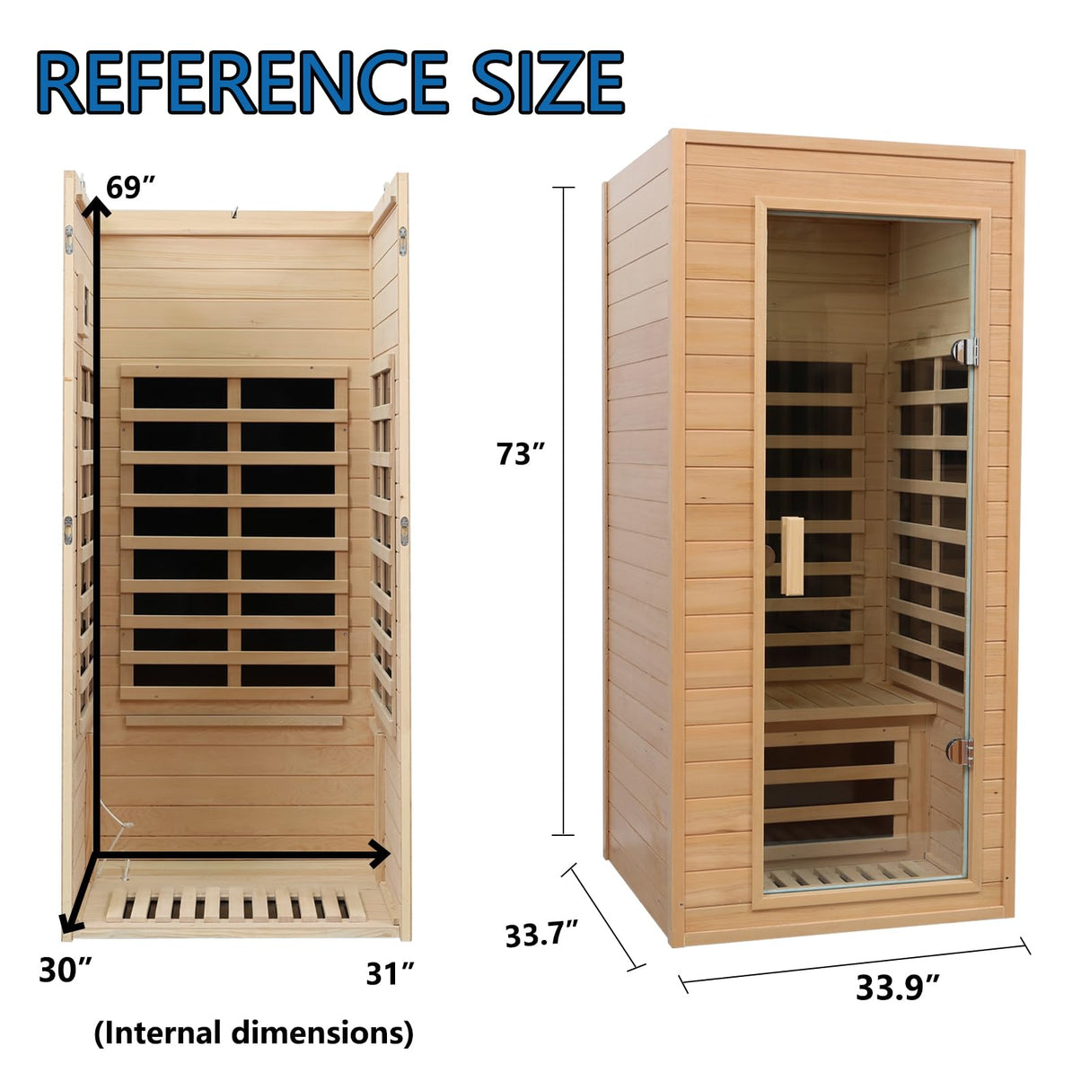 Kanlanth 1 Person Infrared Sauna, Low EMF FAR Infrared Sauna for Home, 1,200watt, Canadian Hemlock, Indoor Saunas with LED Reading Lamp, LCD Display-Control, Bluetooth Audio Kanlanth