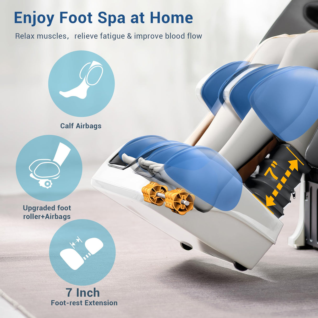 MYNTA Massage Chair Full Body, 170ยฐ Flexible SL Track Shiatsu 3D Massage Chairs with Zero Gravity, Bluetooth Speaker, Airbags & Heating, MC1650(Grey) MYNTA