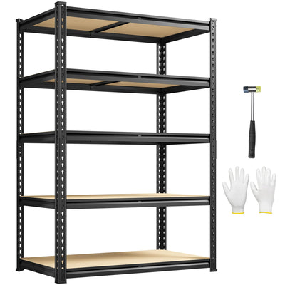 DurayLoly 5-Tier Storage Shelves, 1980LBS Adjustable Pantry Shelves, Metal Shelving Unit for Storage, Kitchen, Pantry, Closet, Laundry, Garage, 72.06" H x 35.55" W x 15.76" D