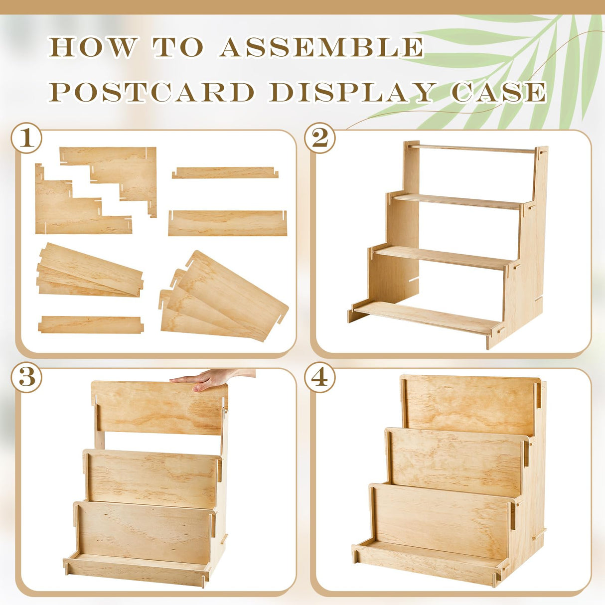 Barydat Wooden Card Display Stand Stationary Organizer Sticker Stand for Vendor Crafts Greeting Card Organizer Rack Retail Display Holder(11.81 x 14.57 x 15.75 Inch (3 Tier),Wood) Barydat