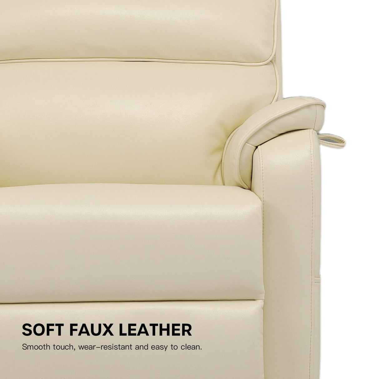 DYNOX Big Man Large-Wide Power Dual Motor Lift Recliners Chairs for Elderly Lay Flat Lift Chair with Infinite Positions, Heat & Massage, Supports 400 LBS(9298,Faux Leather,Cream) DYNOX