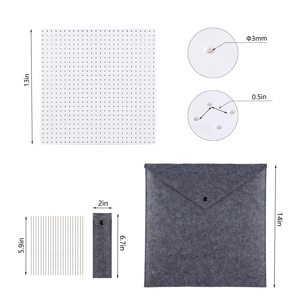 13’’Crochet Blocking Board with 20 Pegs/Pins Granny Square Blocking Boards for Crochet Projects,Plastic Waterproof Crochet Peg Blocking Board Gift for Crocheters and Beginners wuher