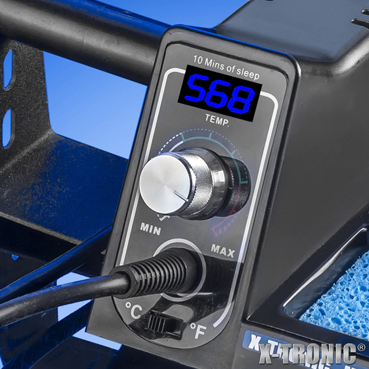 The Original X-Tronic 3020-XTS • 75W Soldering Iron Station • LED • 2 Helping Hands • Roll of Solder • Brass Sponge w/Cleaning Flux • Wet Sponge • °C/°F Conversion Switch • 10 Minute Sleep Feature! X-TRONIC