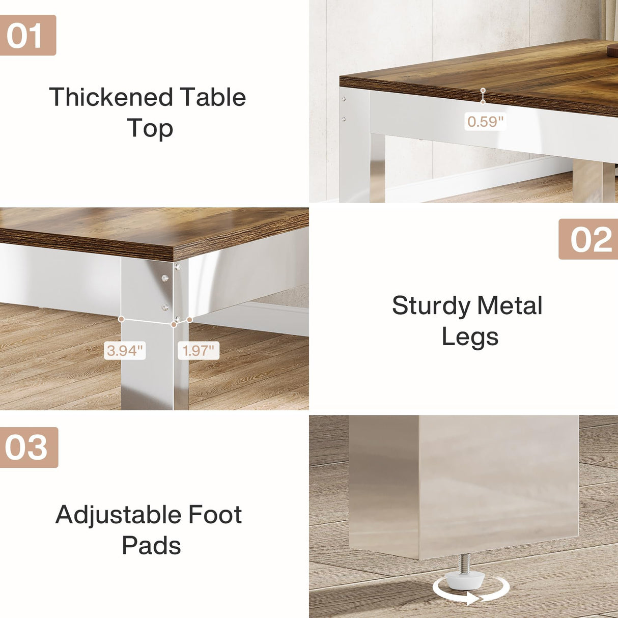 Tribesigns 6.5FT Conference Table for 8-10 People, 78 inch Large Rectangular Meeting Table with Mirrored Metal Legs, Modern Boardroom Desk Seminar Training Desk for Office Conference Room Tribesigns