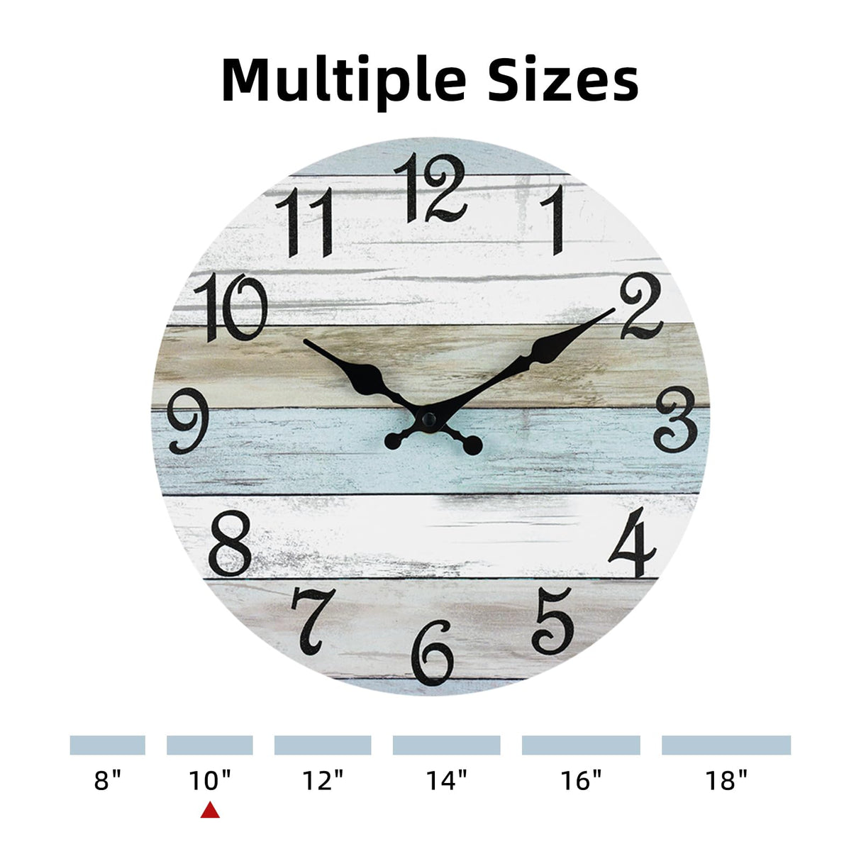 CHYLIN Wall Clock Silent Non Ticking Wall Clocks Battery Operated, Rustic Coastal Country Clock Decorative for Bathroom Kitchen(10 Inch) CHYLIN