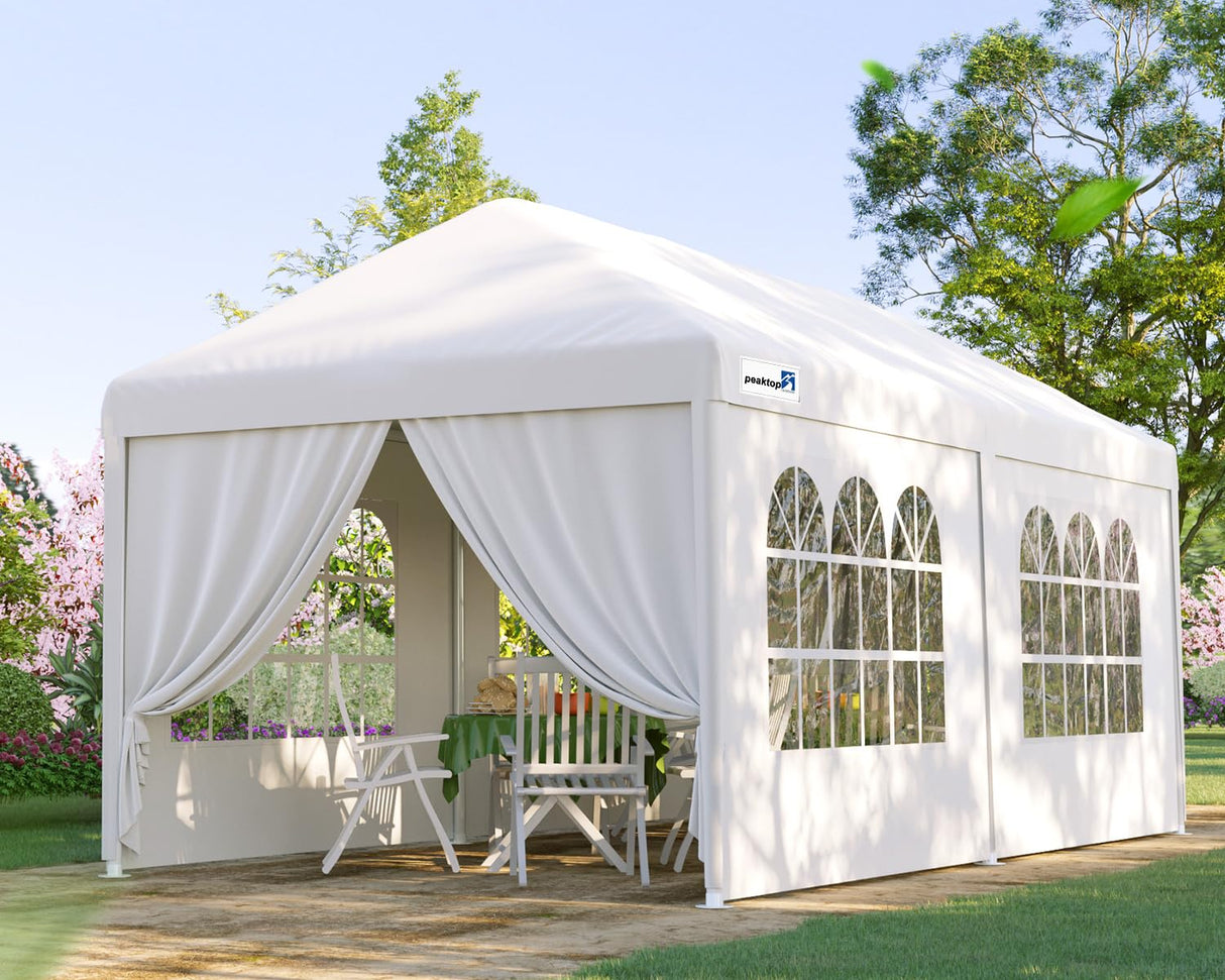 Peaktop Outdoor 10x20ft Heavy Duty Party Tent Wedding Tent Outdoor Gazebo Event Shelter Canopy with Removeable Sidewalls PEAKTOP OUTDOOR