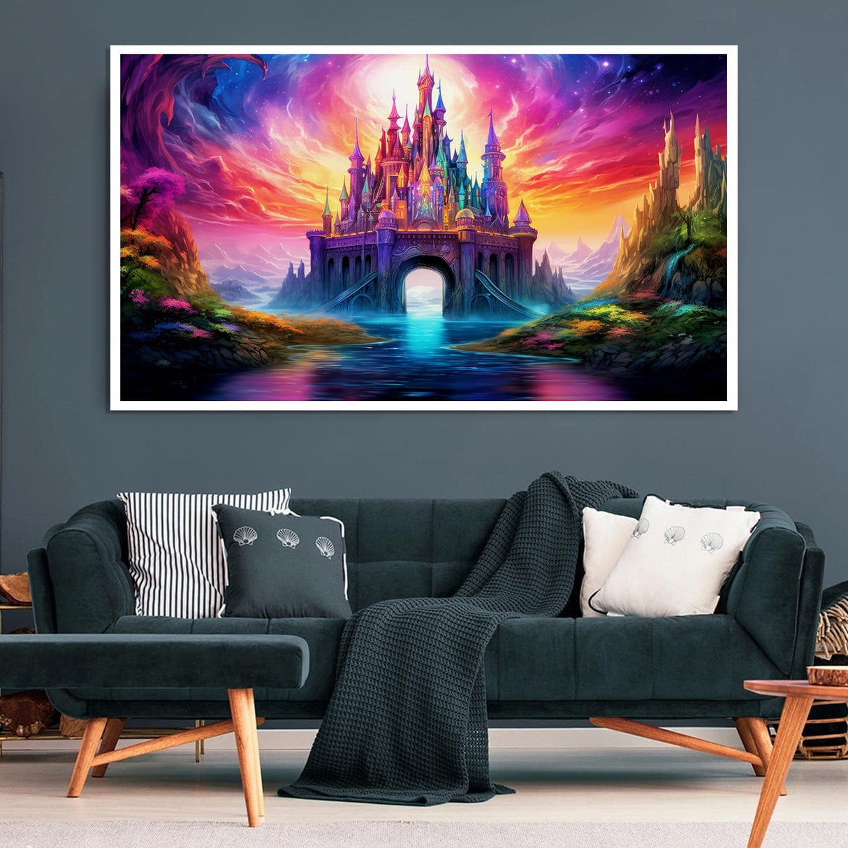 ijbnhd 5D Diamond Art Painting Castle, Large Diamond Painting Kits for Adults, DIY Starry Sky Full Drill Round Gem Art Painting for Crafts Home Wall Decor Gift 16X28inch ijbnhd