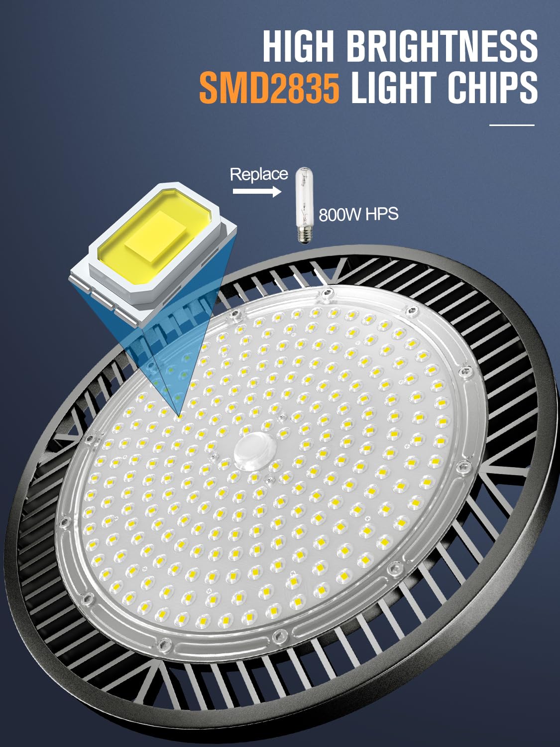 ELEKICO Super Bright 250w UFO LED High Bay Light 35000lm with Plug 5ft Cable (Eqv.1000w Mh/Hps/Hid),5000k High Bay Led Shop Lights Garage Lighting for Garage Factory Workshop Warehouse Barn -6pack ELEKICO