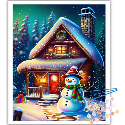 Arttoplus Christmas Snowman Paint by Numbers Kit for Adults Beginner-Christmas Adult Paint by Number Kits on Canvas, DIY Acrylic Oil Painting by Numbers for Adults for Gift Home Wall Decor(16x20inch)