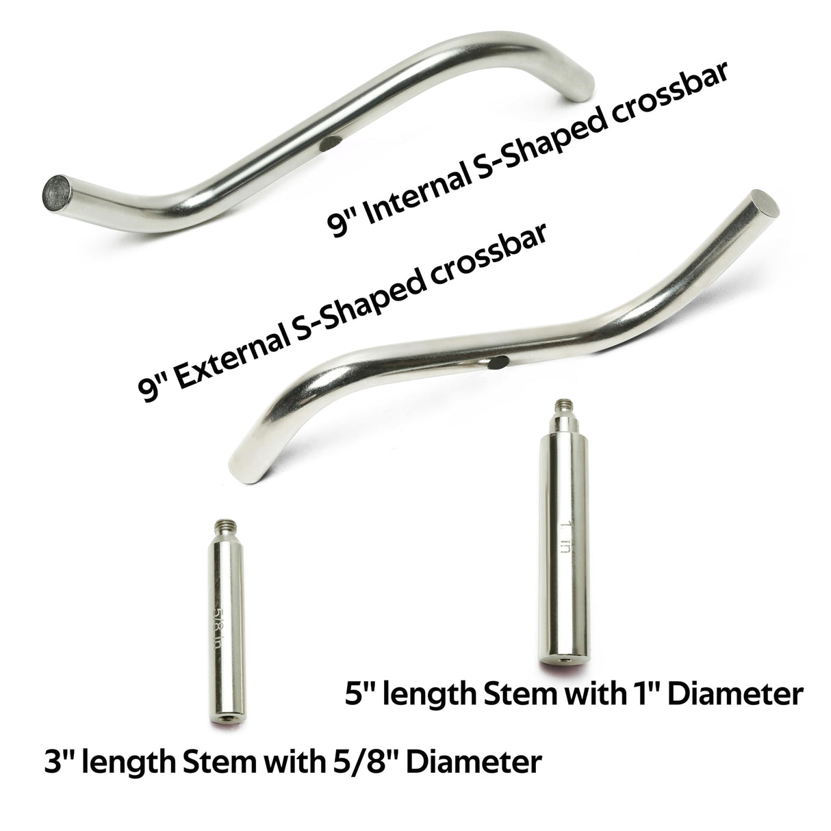 BMWOOD S Shaped Stainless Steel Tool Rest Set with 1" and 5/8" Stems for Woodturning Lathe Bowl Turning. BMWOOD