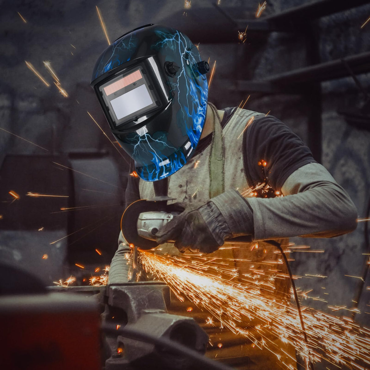 NDUUN Welding Helmet True Color Auto Darkening Hood with Adjustable Shade Range 4/9-13 for TIG MIG ARC Welder Mask NDUUN