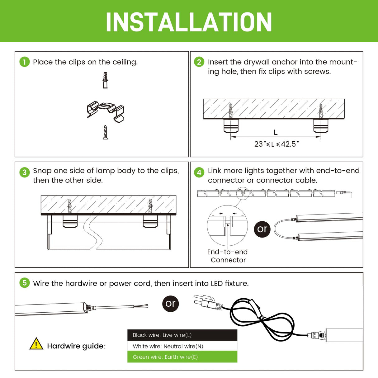 Pak 4FT LED Shop Light, 2300LM 6500K Cool White, 20W Energy-Saving Super Bright Linkable T5 Ceiling and Under Cabinet Lighting Fixture for Garage, Workshop, Basement, Warehouse, FCC Certified, 6 Pack Paklighting