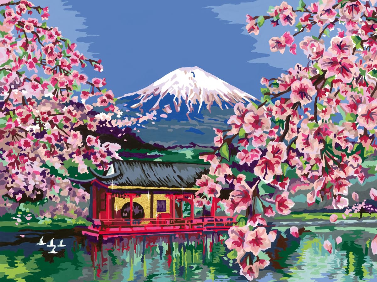 Ravensburger CreArt Japanese Spring Paint by Numbers Kit for Adults - Painting Arts and Crafts for Ages 14 and Up Ravensburger