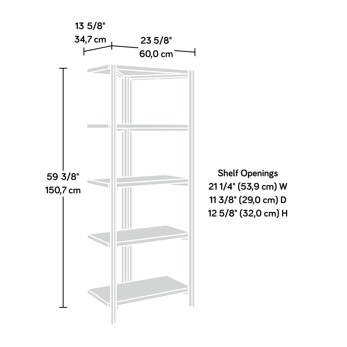 Sauder North Avenue Bookcase/ Bookshelf, Charter Oak finish Sauder