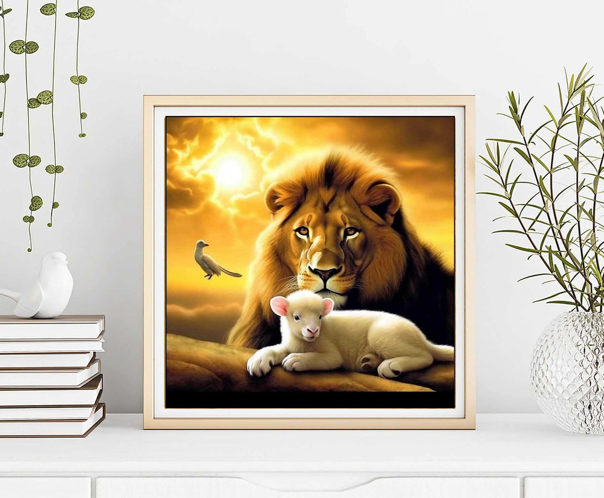 Diymood DIY 5D Diamond Painting Kits for Adults Animal - Diamond Art Kits for Adults Bird Sheep Lion | Full Drill Round | Crystal Mosaic Picture | Beginner | Home Wall Decor | 12x12inch Diymood