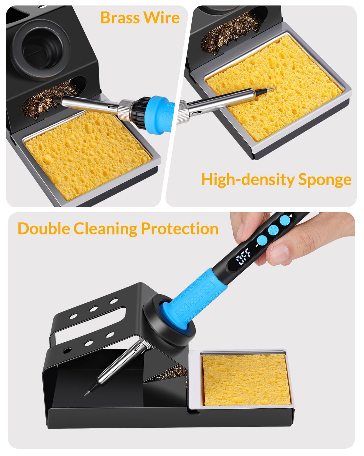 Soldering Iron Kit, 100W High Power Soldering Iron, Fast Heating, Digital Display Temperature Control Accurate 356°F-896°F, Portable Soldering Kit with Protective Cap, Automatic Sleep Mode Aucanla