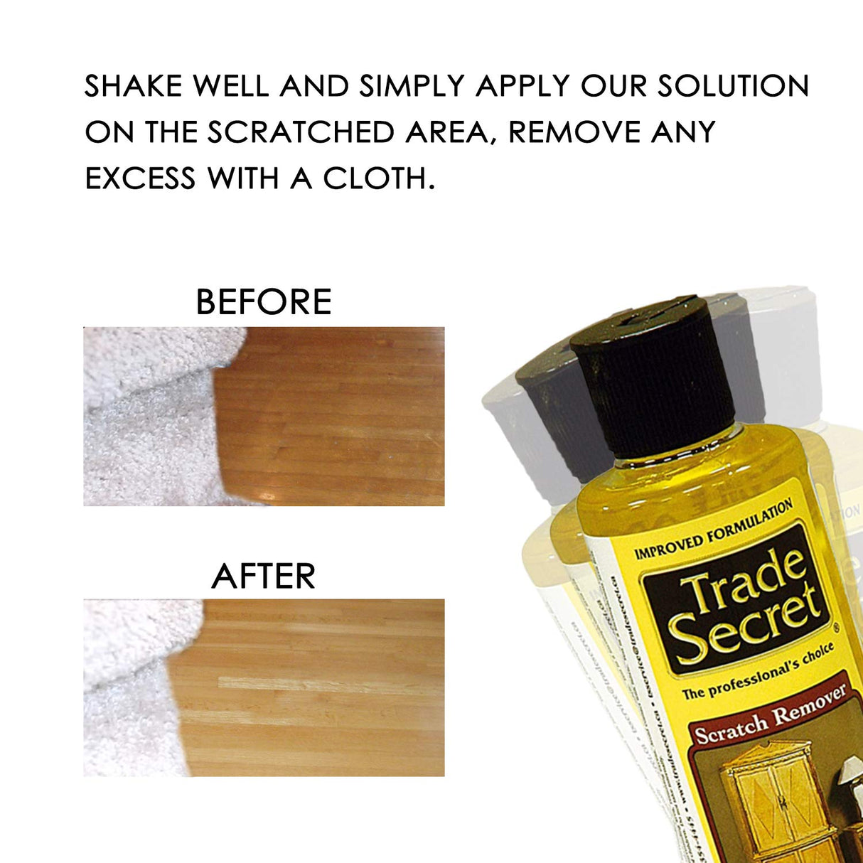 Trade Secret Scratch Remover for Wood Furniture and Floor Cover Nicks and Scratches, Camouflage Minor Defects (8oz / 236 Ml)… (Light) Trade Secret