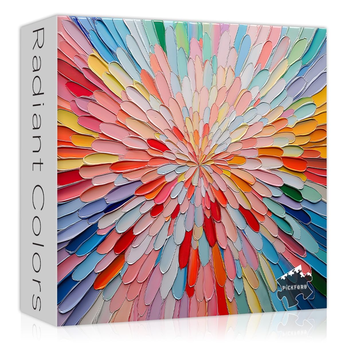 Hard Impossible Puzzles for Adults 1000 Piece, Gradient Rainbow Puzzle Flower, Colorful Challenging Difficult Jigsaw Puzzles Painting PICKFORU